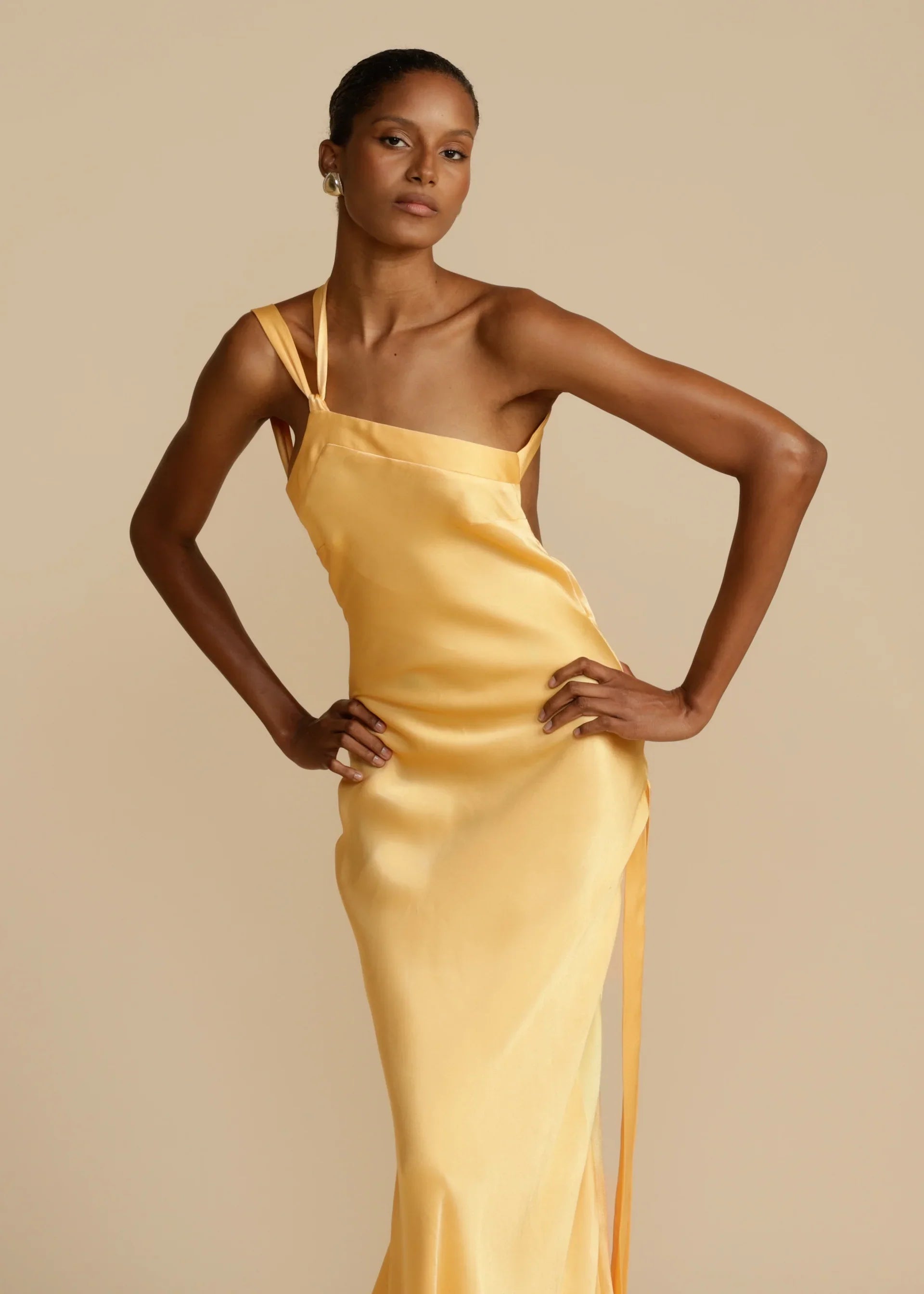 Belle satin maxi dress
