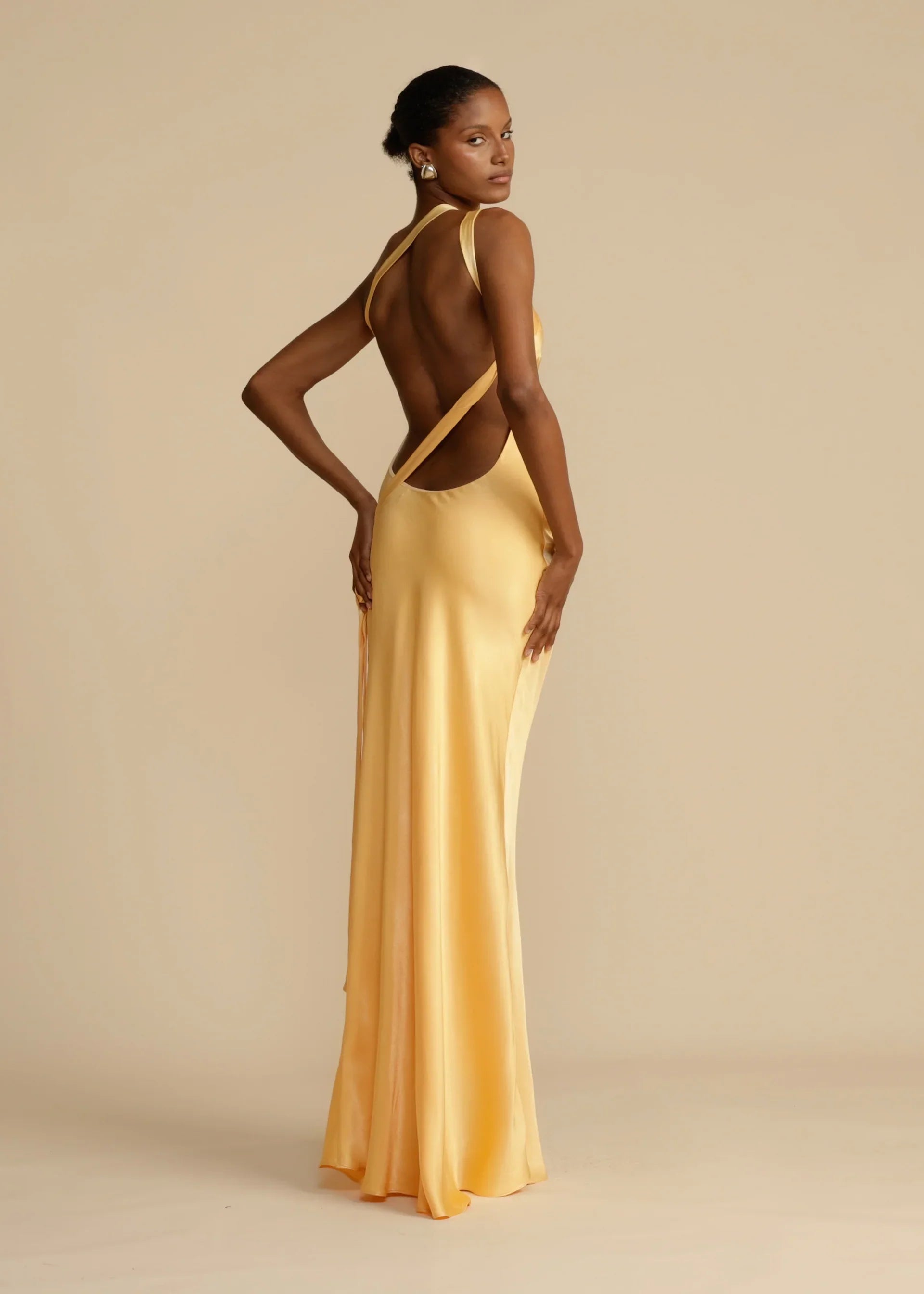 Belle satin maxi dress