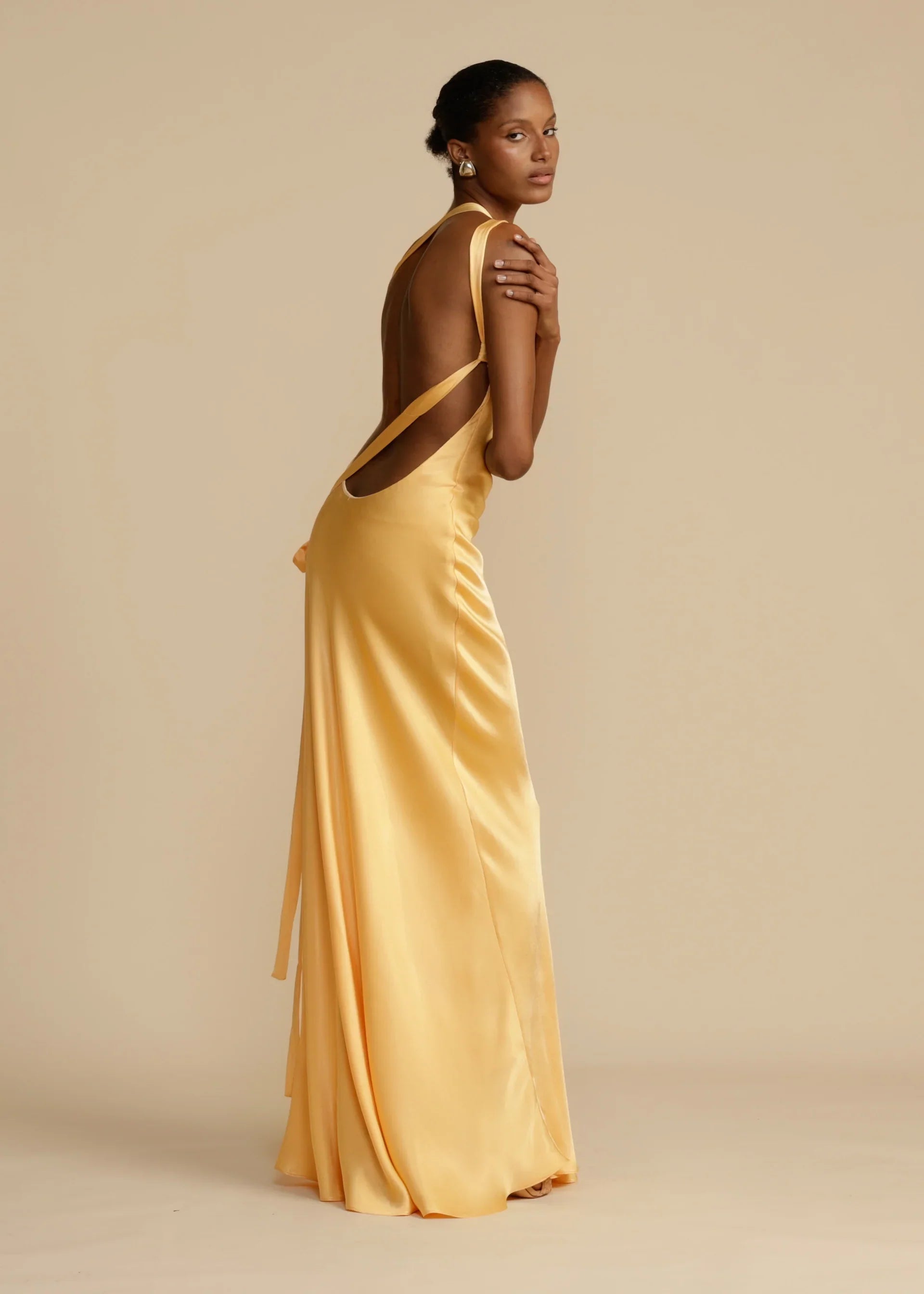 Belle satin maxi dress