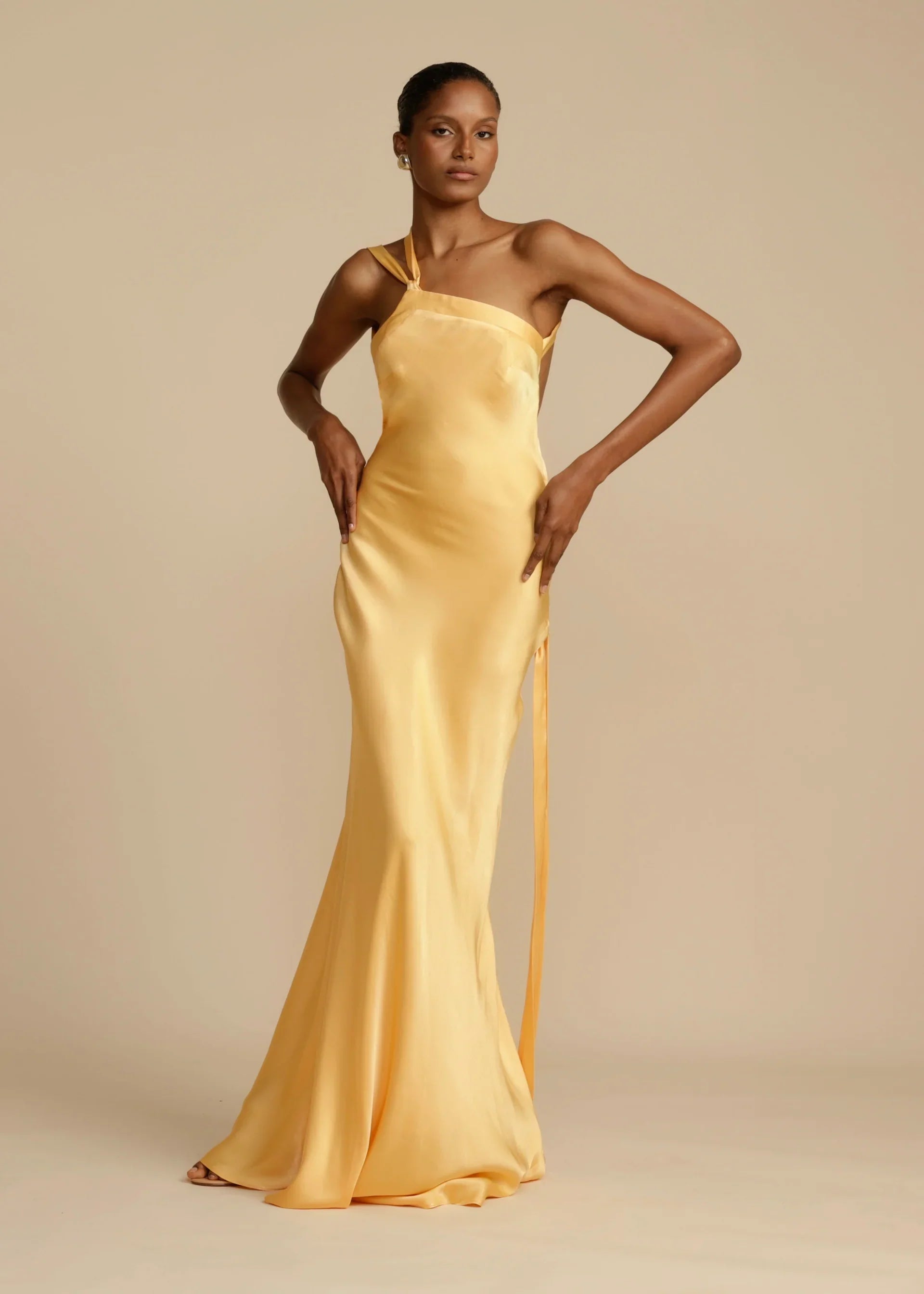 Belle satin maxi dress