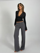 Maya Long Sleeve Lace Top - Black