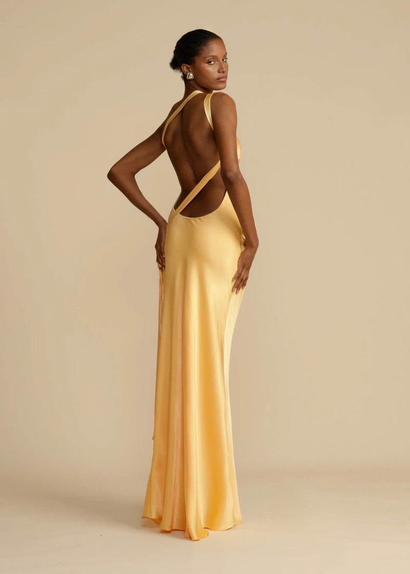 Belle satin maxi dress
