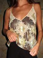Venecia Embellished Top - Gold