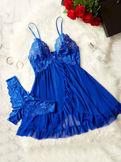 Valencia | Lace Ruffle Lingerie Set