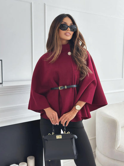 GINA | BELTED PONCHO JACKET