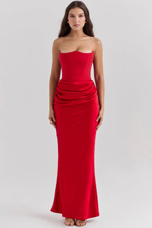 Violet Strapless Corset Maxi Dress