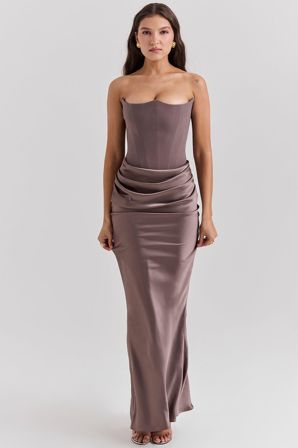 Violet Strapless Corset Maxi Dress