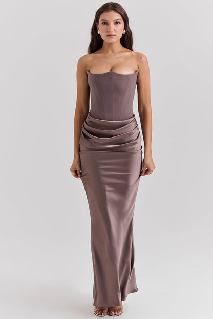 Violet Strapless Corset Maxi Dress