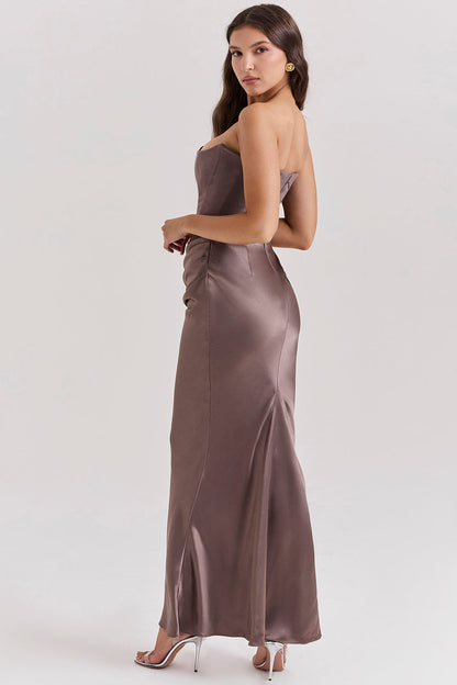 Violet Strapless Corset Maxi Dress